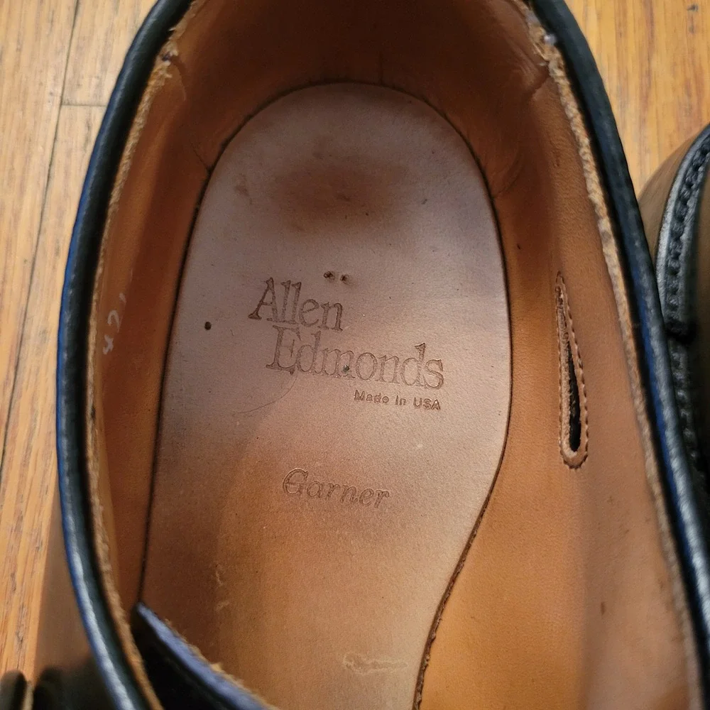 Allen Edmonds 10B Monk Strap Black Leather GARNER Dress Shoes Academia Business